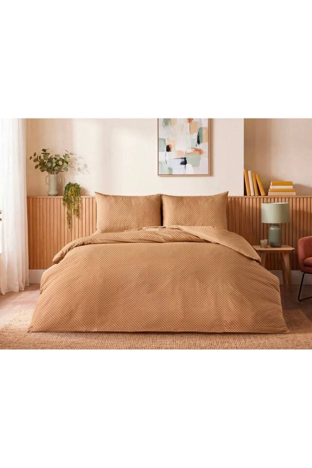 Doqu Home Casual Nevresim Takımı / Yatak Örtüsü Seti Çift Kişilik - Vizon
