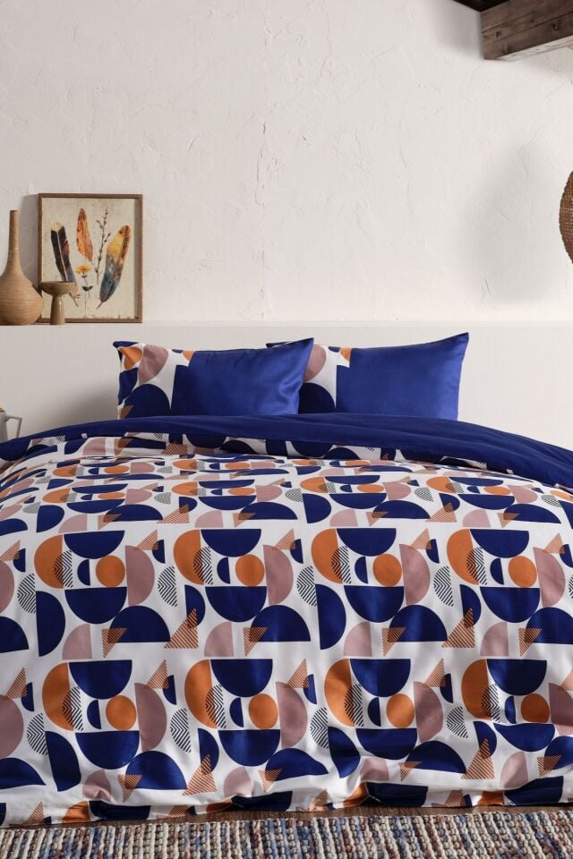 Doqu Home Saten Nevresim Takımı Diego Çift Kişilik - Lacivert