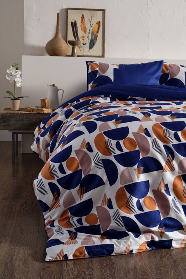 Doqu Home Saten Nevresim Takımı Diego Çift Kişilik - Lacivert