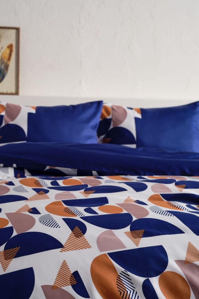 Doqu Home Saten Nevresim Takımı Diego Çift Kişilik - Lacivert