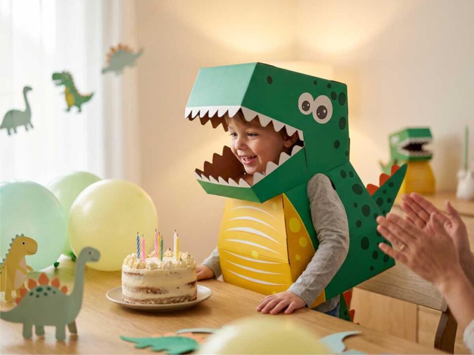 Kardinno Çılgın Dinozor Dino Dodo Karton Giyilebilir Çocuk Kostümü Etkinlik Parti Doğum Günü Kostüm