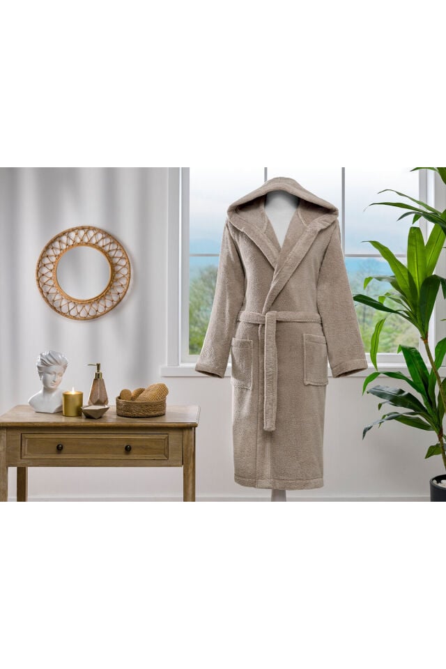 Özdilek Woven Kapüşonlu Bornoz S/M Beden Bej
