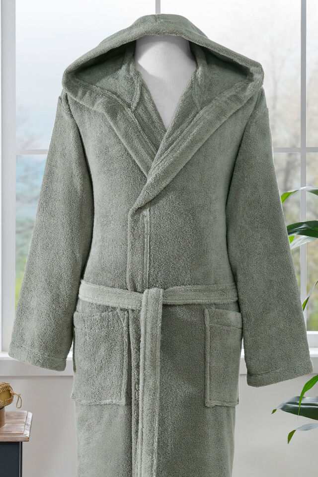 Özdilek Woven Kapüşonlu Bornoz (L) Yeşil