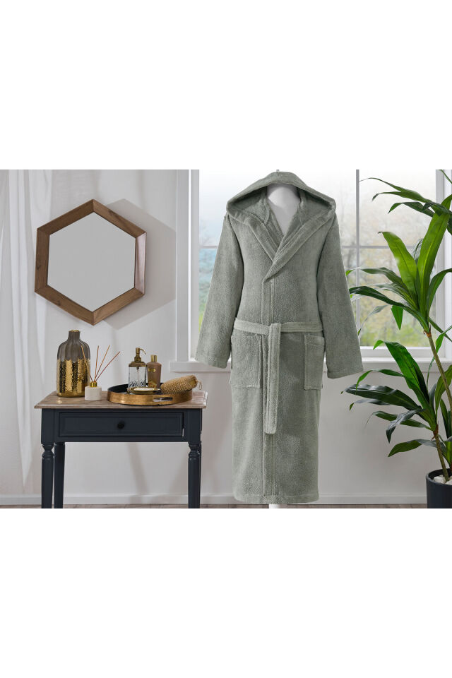 Özdilek Woven Kapüşonlu Bornoz (L) Yeşil