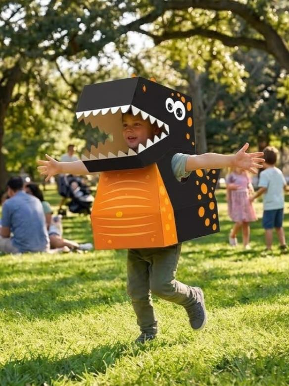 Kardinno Dino Zengo Eğitici Oyuncak Karton Giyilebilir Çocuk Kostümü Etkinlik Parti Kostümü