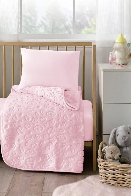 Özdilek Kutulu Embos Bebek Battaniyesi 100x120 cm Pembe