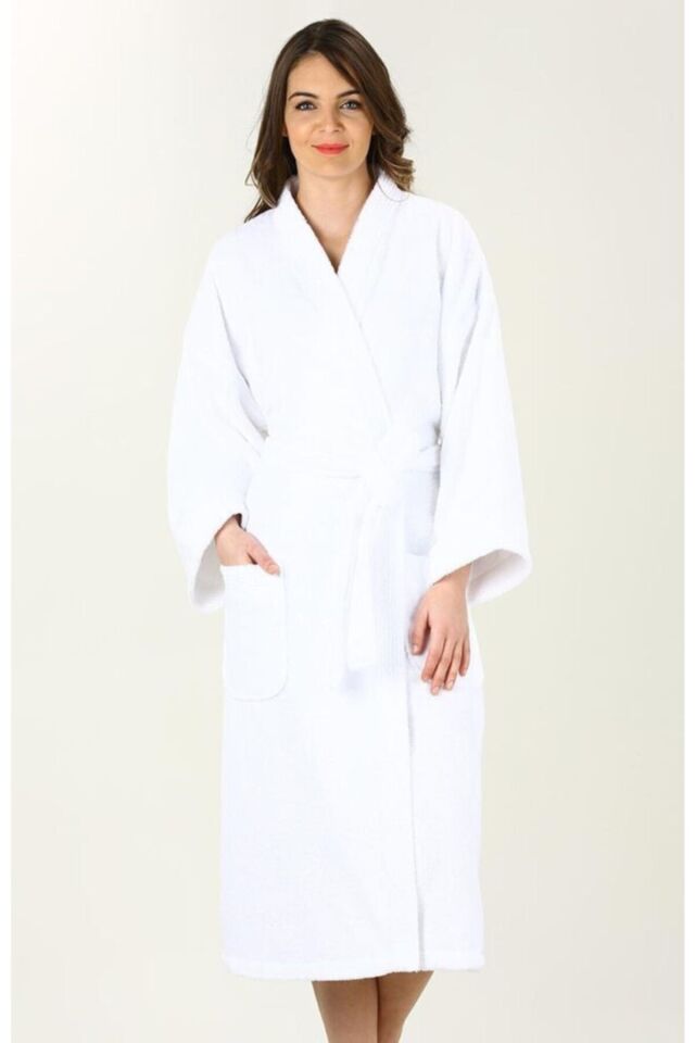 Özdilek Otel Tipi Kimono Bornoz Beyaz XL