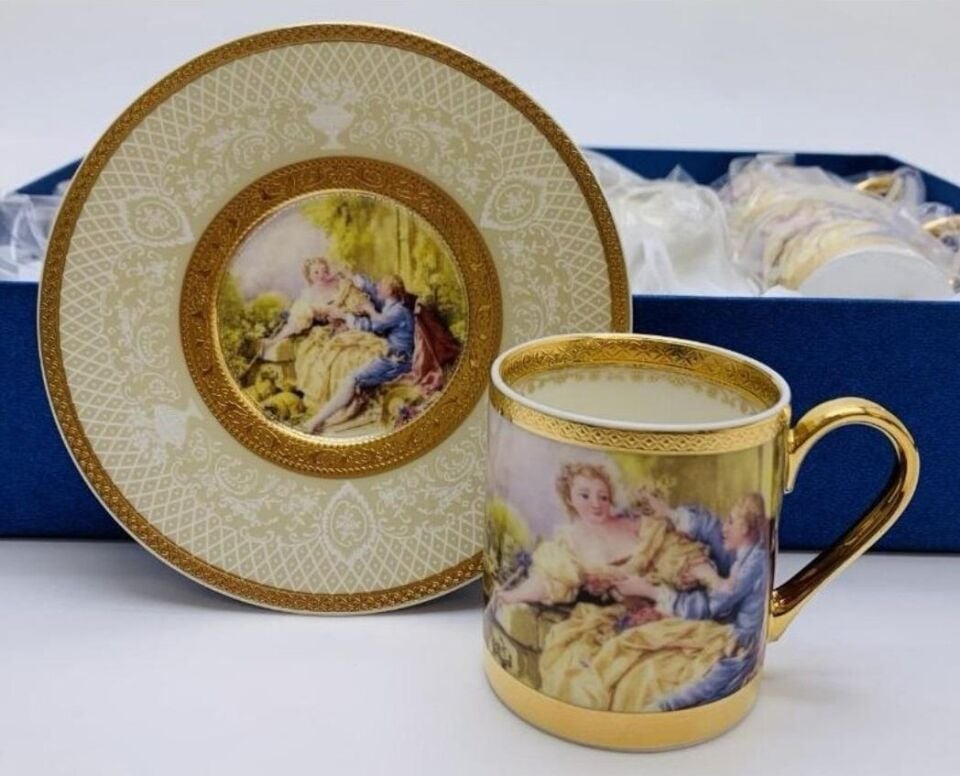 Royking Isabella Afitap 6lı Kahve Fincan Takımı HKR 012