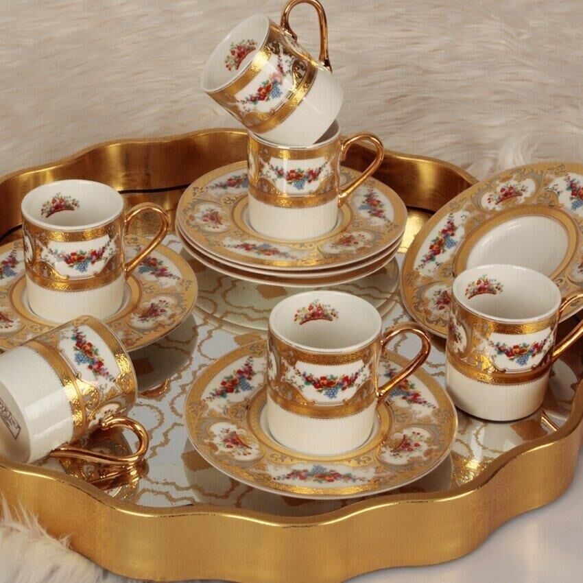 Royking Gold 6 lı Kahve Fincan Takımı MNG 23