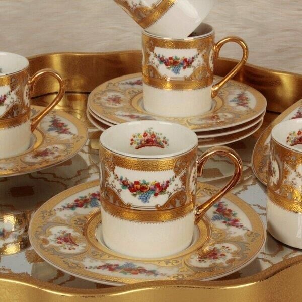 Royking Gold 6 lı Kahve Fincan Takımı MNG 23