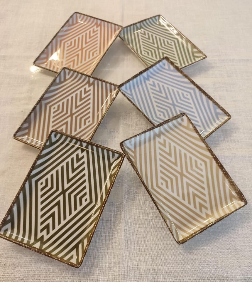 Porland Ortanca 6 Parça Servis Meze Tabağı 13x18cm Porselen