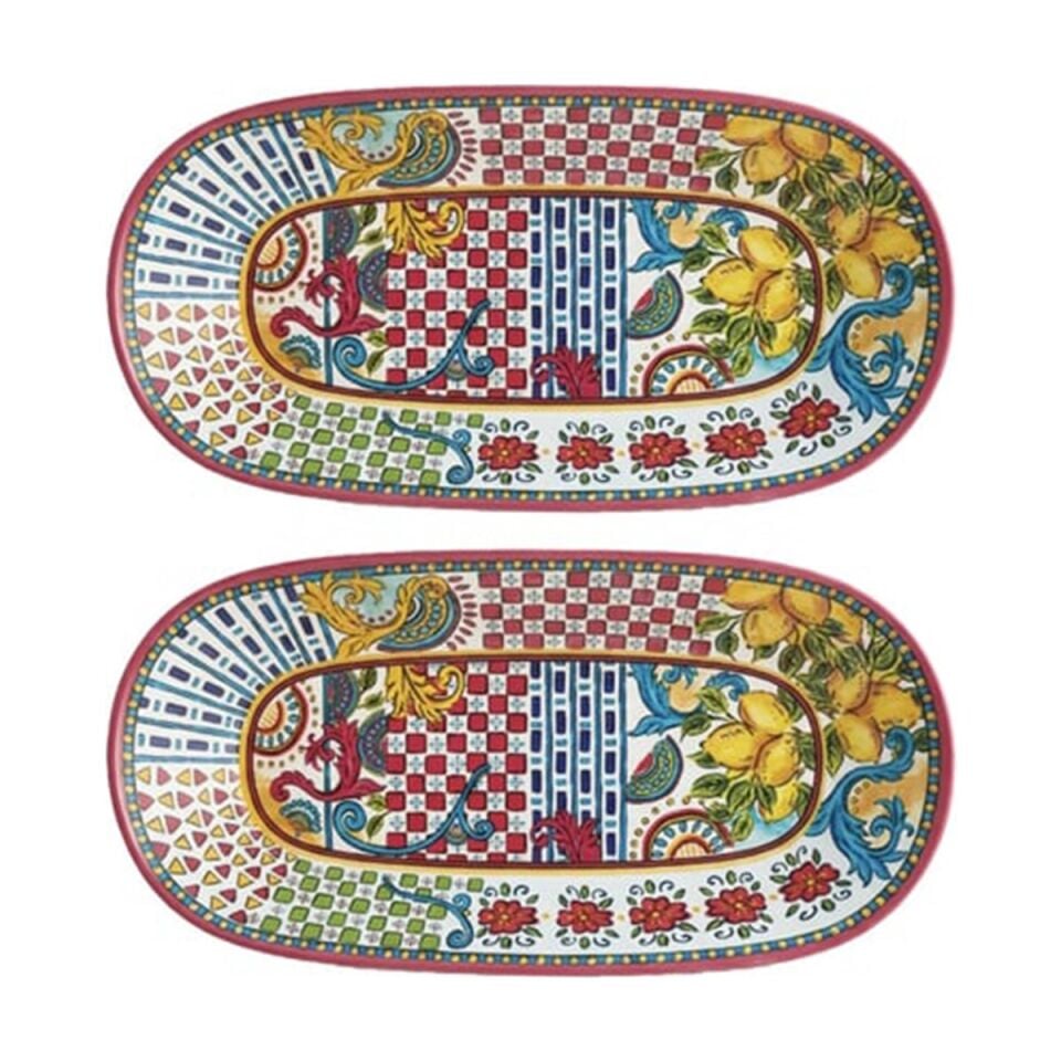 Lucky Art Lemozia Melamin 2'li Baton Sunum Tabağı - 43 cm LYBF 027