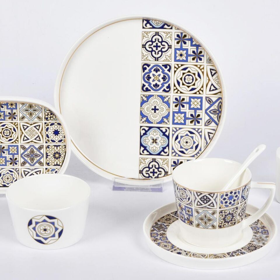 Vitale Karışık Desenli New Bone 32 Parça Kahvaltı Takımı MTFK.0122