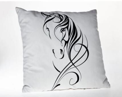 Doqu Home Uncolorued Desen Baskılı İçi Dolgulu Kırlent 45x45 - Siyah