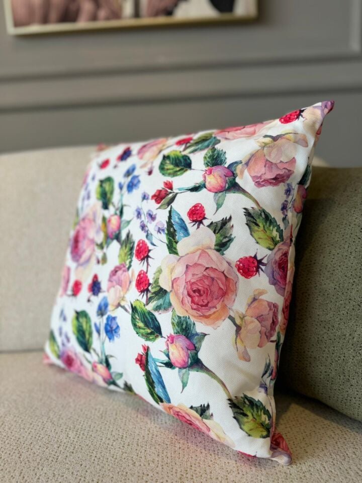 Crearthome Rose Deluxe Yastık Kırlent Kılıfı Dekoratif Kırlent 45x45 cm