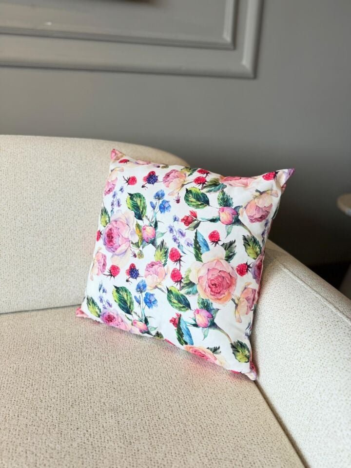 Crearthome Rose Deluxe Yastık Kırlent Kılıfı Dekoratif Kırlent 45x45 cm
