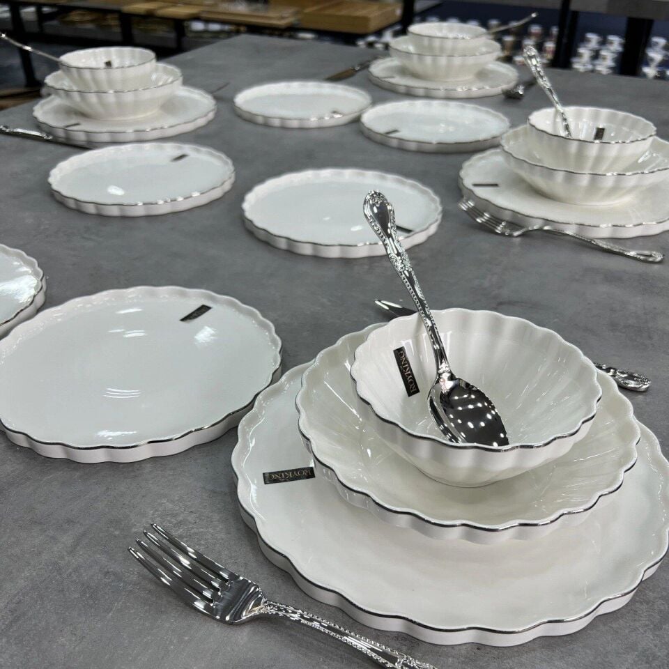 Royking Twist Silver 24 Parça Yemek Takımı HRN 018