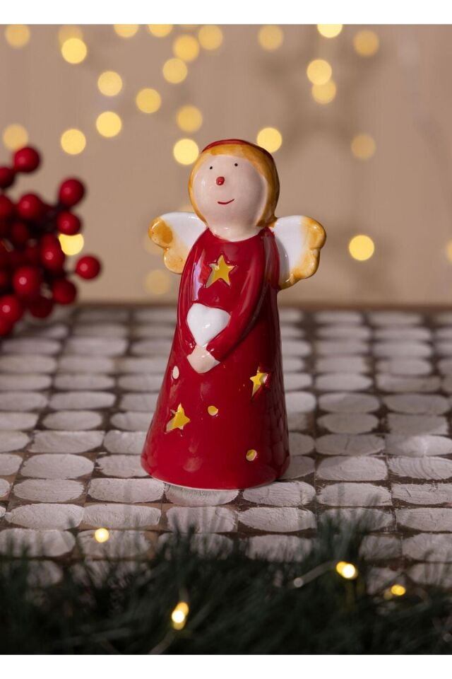 The Mia Dekoratif Yılbaşı Süsü Led Işıklı Melek 7x5x10 cm SUS0163