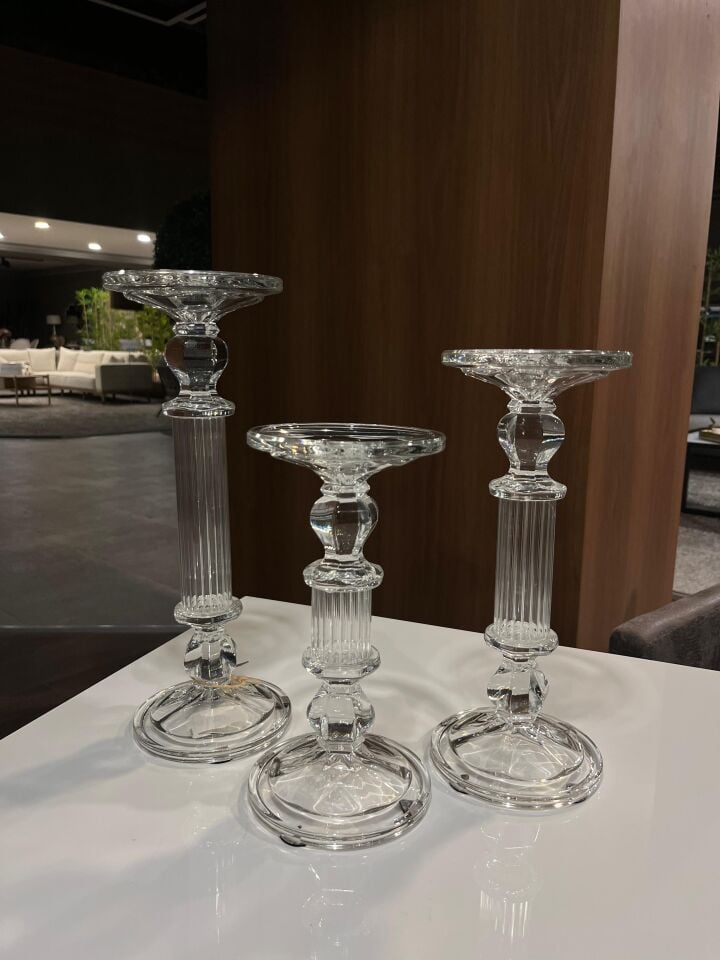 Crearthome 3lü Sütun Cam Mumluk 25-30-35 cm Kermanhome1