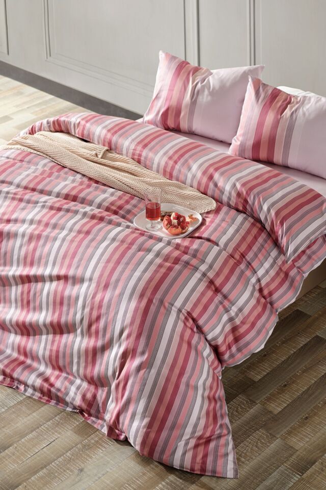 Doqu Home Saten Nevresim Takımı Maestro Çift Kişilik - Pudra
