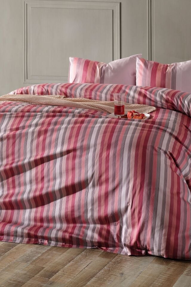 Doqu Home Saten Nevresim Takımı Maestro Çift Kişilik - Pudra