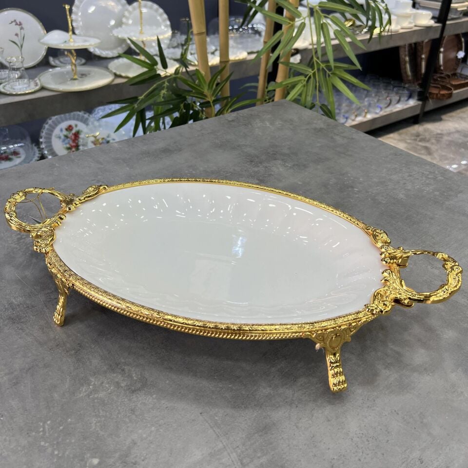 Royking Elegance Oval Sunum Tabak Gold 46CM PCL 023