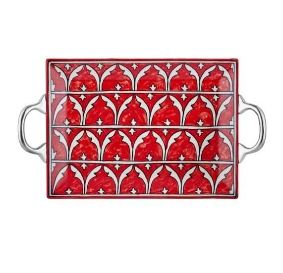 The Mia Corallo Servis Tepsisi Kırmızı 47x27 cm CRL0018