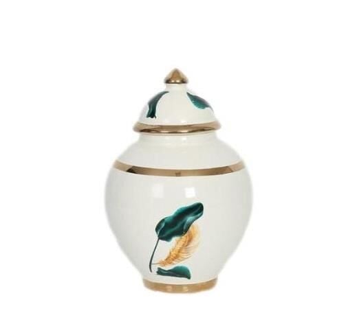 Vitale Krem Gold Yaprak Desenli Küçük Şah Küp 21 cm AK.NRH0044