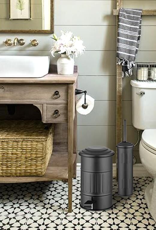 The Mia Çöp Kovası Banyo 5 Lt - Siyah GLV0294
