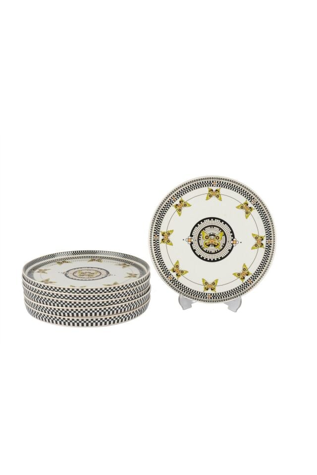 Mikasa Moor Monarch Siyah Beyaz 6lı Tatlı Tabağı 19cm P038.114432