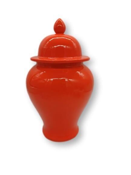 Crearthome Turuncu Siyah-Beyaz Desenli 28 cm Şah Küp SZR-KVZ-009