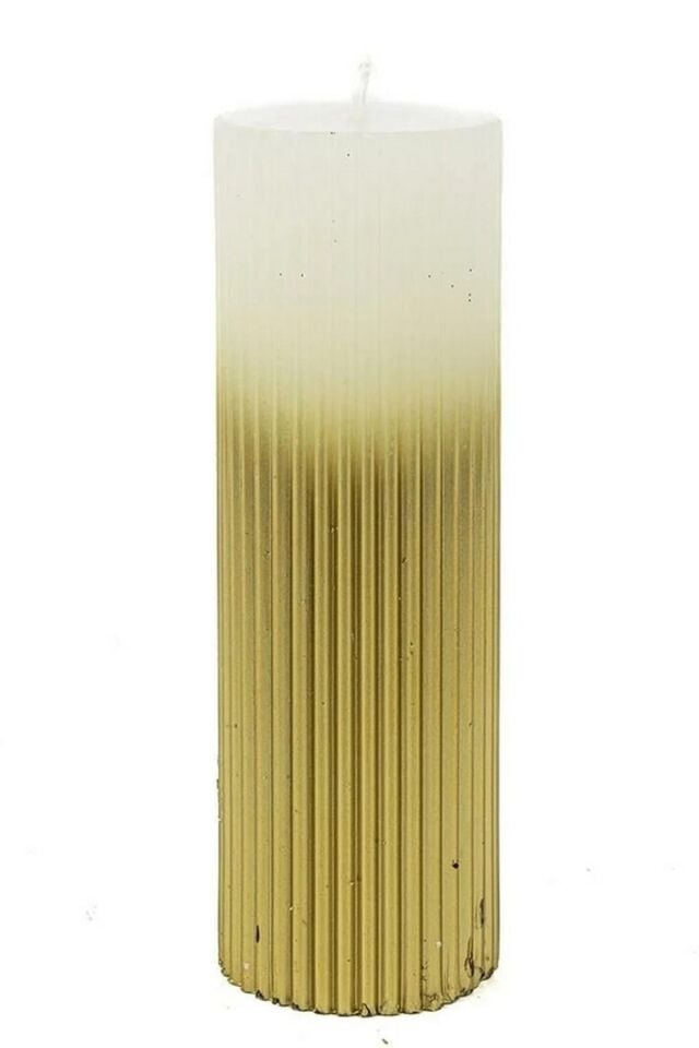 Mikasa Moor Gold Beyaz Sütun Mum 5x15cm P217.371685