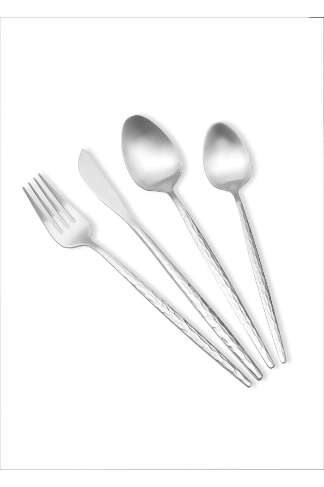 The Mia Shiny Çatal Kaşık Bıçak Takımı Gümüş 24 Parça CKB0264
