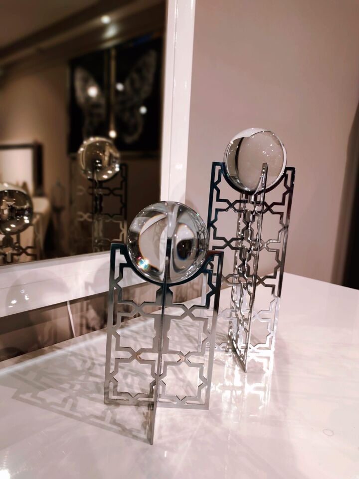 Crearthome Sena 2 li Toplu Gümüş Dekoratif Aksesuar SZR-298545