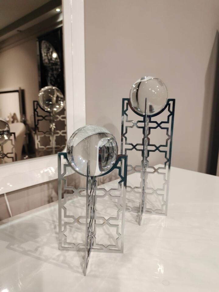 Crearthome Sena 2 li Toplu Gümüş Dekoratif Aksesuar SZR-298545