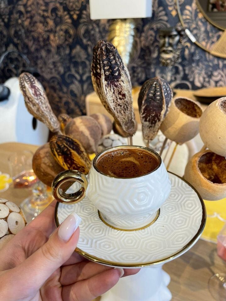 Crearthome Kahve Fincan Takımı Gold Petek Model