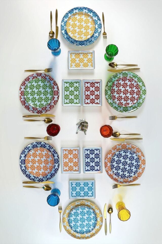 Porland Ethnical 18 Parça Yemek Takımı 04POR033672