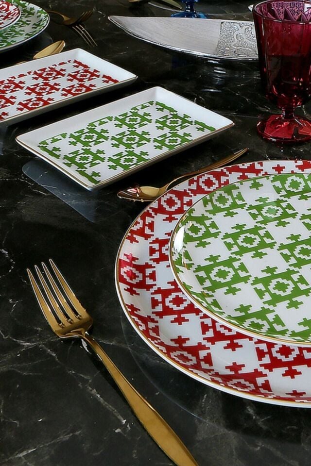 Porland Ethnical 18 Parça Yemek Takımı 04POR033672