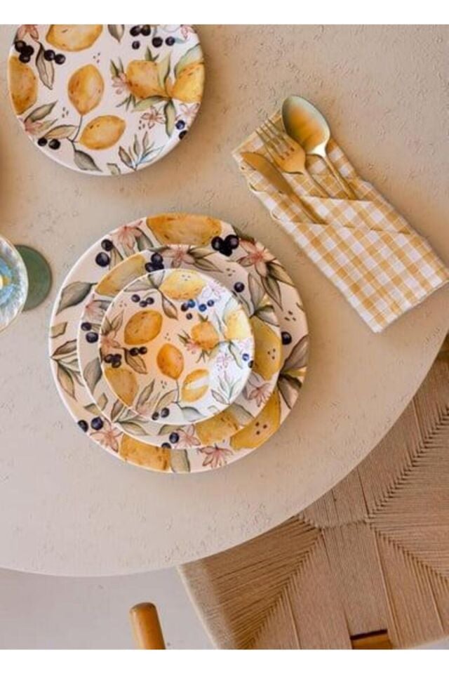 The Mia Limoncello 6 Kişilik 24 Parça Yemek Takımı
