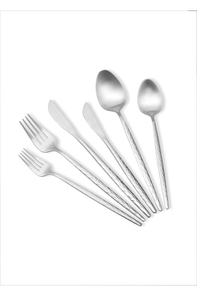 The Mia Shiny Çatal Kaşık Bıçak Takımı Mat Gümüş 36 Parça CKB0265