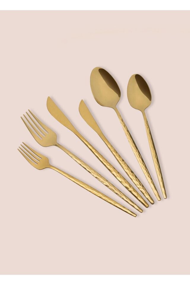 The Mia Shiny Çatal Kaşık Bıçak Takımı Gold 36 Parça CKB0267
