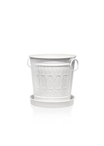 The Mia Prizma Saksı Beyaz 33x25x33 cm PZM0032